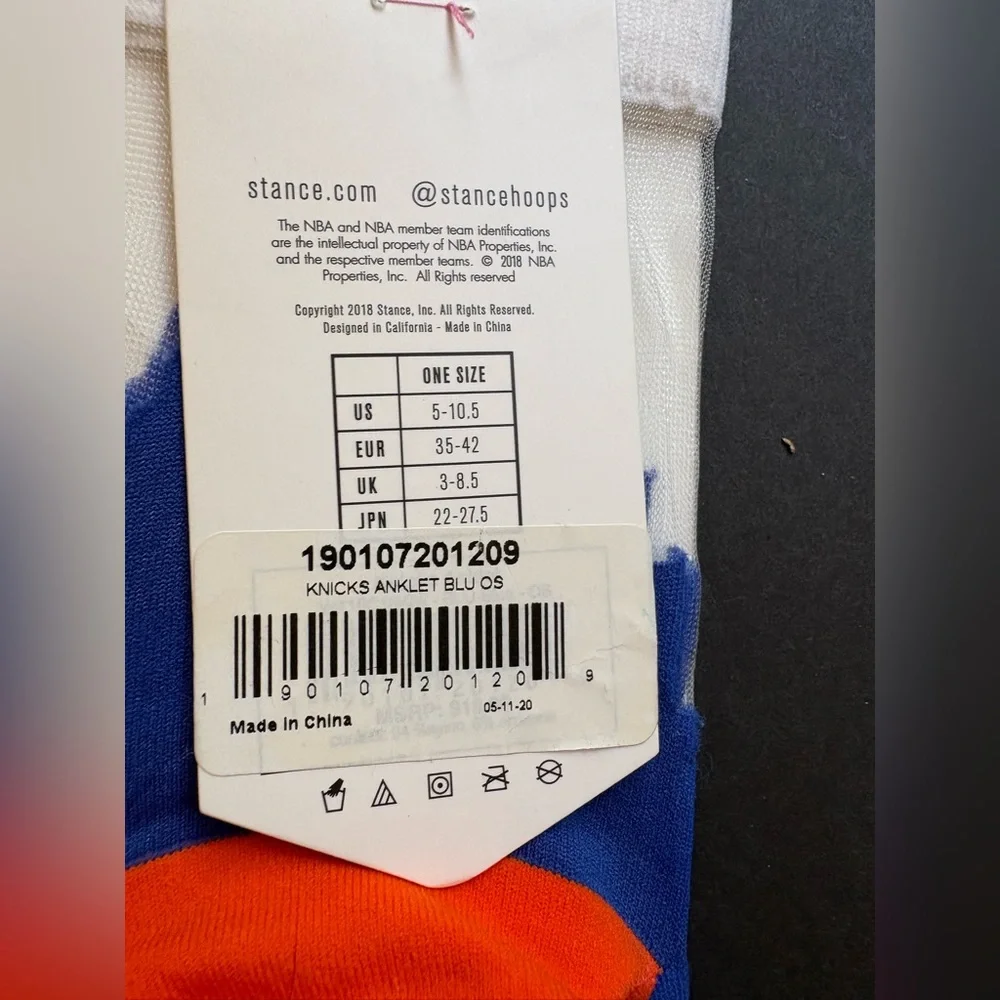 Stance Blue and Orange Knicks Crew Socks - Picture 3 of 7